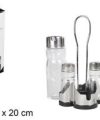 Pack 12 Set Aceiteras & Vinagrera + Salero+ Pimentero Cristal -Acero Inoxidable 11x10.5x20cm