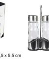 Pack 24 Set Aceitera& Vinajera Cristal - Acero inoxidable / Medidas 11.5x20.5x5.5cm