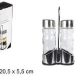 Pack 24 Set Aceitera& Vinajera Cristal - Acero inoxidable / Medidas 11.5x20.5x5.5cm