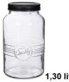 Pack 12 Botes Cristal Quality Tapa Metal Negra 1.3L / Medidas 11x11x19 cm