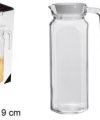 Pack 12 Jarras Cristal Redonda c/ tapa blanca 1 lL / Medidas  24x14x9cm