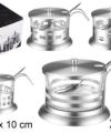 Pack 36 Salseras Inox Palmesiano 220ml / Medidas 13.5x8x10cm