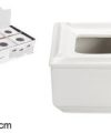 Pack 36  Ceniceros Cerámica Cuadrado Blanco / Medidas 7x9x9cm