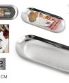 Pack 24 Bandejas Oval CAMBIO INOX. BAR / Medidas 22.2x 9.3cm