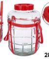 Pack 4 Botes Cristal Industrial c/ Asa Roja 28L./ Medidas 30x30x43cm