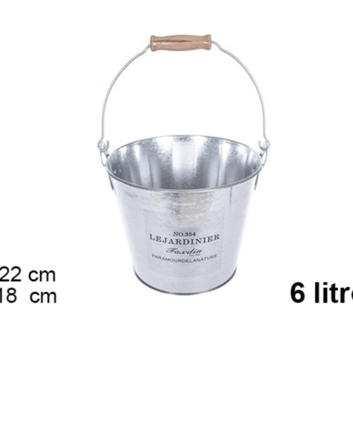 Pack 12 Cubos Metal Redondo Decorado 6L / Medidas 18x22x22cm