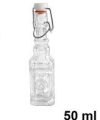Pack 96 Mini Botellas Cristal Cuadrada c/Tapón Hermético 50ml / Medidas 3.5X3.5X14cm