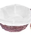 Pack 12 Cestas Mimbre Redonda Caoba c/tela 22cm / Medidas 22x22x13cm