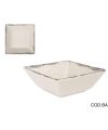 Pack 12  Bowl Porcelana Cuadrado Albus Elite Brillo / Medidas 13x13x5 cm