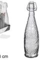 Pack 12 Botellas Cristal Tapón Hermético Milán 1 L / Medidas  9x9x33cm