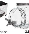 Pack 6 Barriles Cristal / Dispensador Bebidas c/ Grifo 2,8 L / Medidas 15x20x18cm