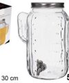 Pack 4 Tarros Cristal Cactus / Dispensador Bebidas c/ Grifo 5 L / Medidas 14x26x30cm