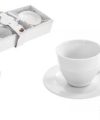 Pack 72 Tazas c/ Plato Porcelana Café Cortado 130ml
