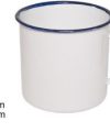 Pack 24 Tazas Latón Esmaltadas Blanca 10 cm / Medidas 10x14x11cm