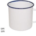 Pack 24 Tazas Latón Esmaltadas Blanca 10 cm / Medidas 10x14x11cm
