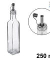 Pack 24 Aceiteras/Vinajera Cristal PRO /Tapón Acero Antigoteo 250ml / Medidas 24x5cm