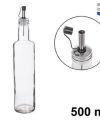 Pack 24 Aceiteras/Vinajera Cristal PRO /Tapón Acero Antigoteo 500ml / Medidas 30x6.5cm