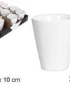 Pack 24 Tazas Mug Cónica Cerámica Blanca 300 ml/ Medidas 12x8x9,5cm