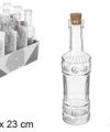 Pack 24 Botellas Cristal Redonda c/ tapón Corcho 500 ml / Medidas 6.5x6.5x23cm