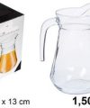 Pack 12 Jarras Cristal PRO  1,5 Litros / Medidas 21,5x15x13cm