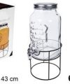 Pack 4 Dispensadores Cristal Bebidas c/ Grifo y Soporte 6 Litros / Medidas 20x20x43cm