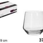 Pack 24 Vasos Agua Cristal PRO & King 370 ml / Medidas  9x9x9cm