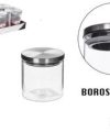 Pack 24 Botes Borosilicato Tapa Acero 500 ml/ Medidas 10x10x11cm