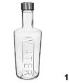 Pack 12 Botellas Cristal Water & Paris c/Tapa Acero 1 L / Medidas 10x10x27cm
