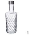 Pack 12 Botellas Cristal Water & Valencia  c/Tapa Acero 1 L / Medidas 10x10x27cm