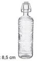 Pack 12 Botellas Cristal Rustika c/ tapón Hermético1 L / Medidas 32x8,5x8,5cm