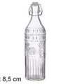 Pack 12 Botellas Cristal Vintage  c/ tapón Hermético 1 L / Medidas 32x8,5x8,5cm