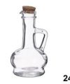 Pack 24 Aceiteras Cristal Mod Córdoba / Tapón Corcho 240ml/ Medidas 9x9x16cm