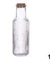 Pack 12 Botellas Cristal  Catering/ Tapón Corcho1L / Medidas 9x9x27cm