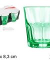 Pack 36  Vasos Cristal Verde Casablanca 260 m / Medidas 8.5x8.5x8.3cm