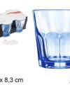Pack 36  Vasos Cristal Azul Casablanca 260 m / Medidas 8.5x8.5x8.3cm