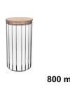 Pack 24 Botes Chef Borosilicato Tapa Bambú  800 ml
